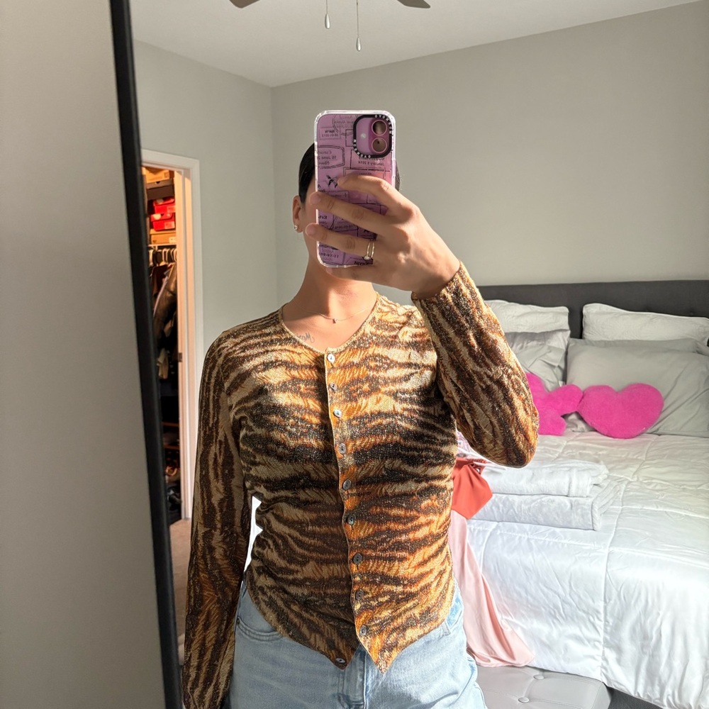 Dolce & Gabbana Tiger Print Cardigan